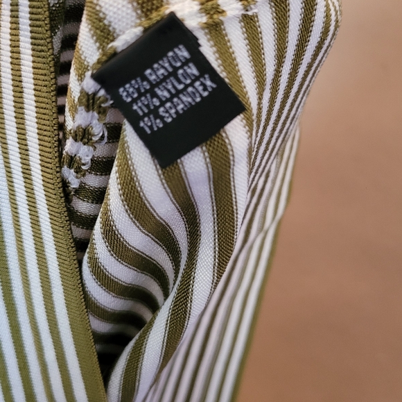 Nwt Linda Alard Ellen Tracy Size X Stripe Green White Tank - Picture 3 of 7